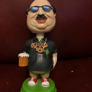 Fun Bobblehead with Pretzel Necklace